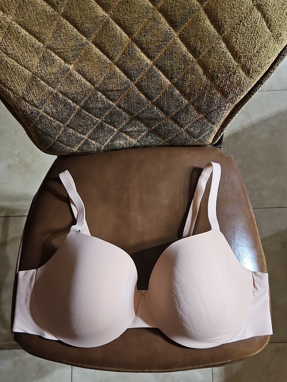 Soma Perfect Coverage T-Shirt Underwire Light Pink Tan Bra Lightly Lined Padded